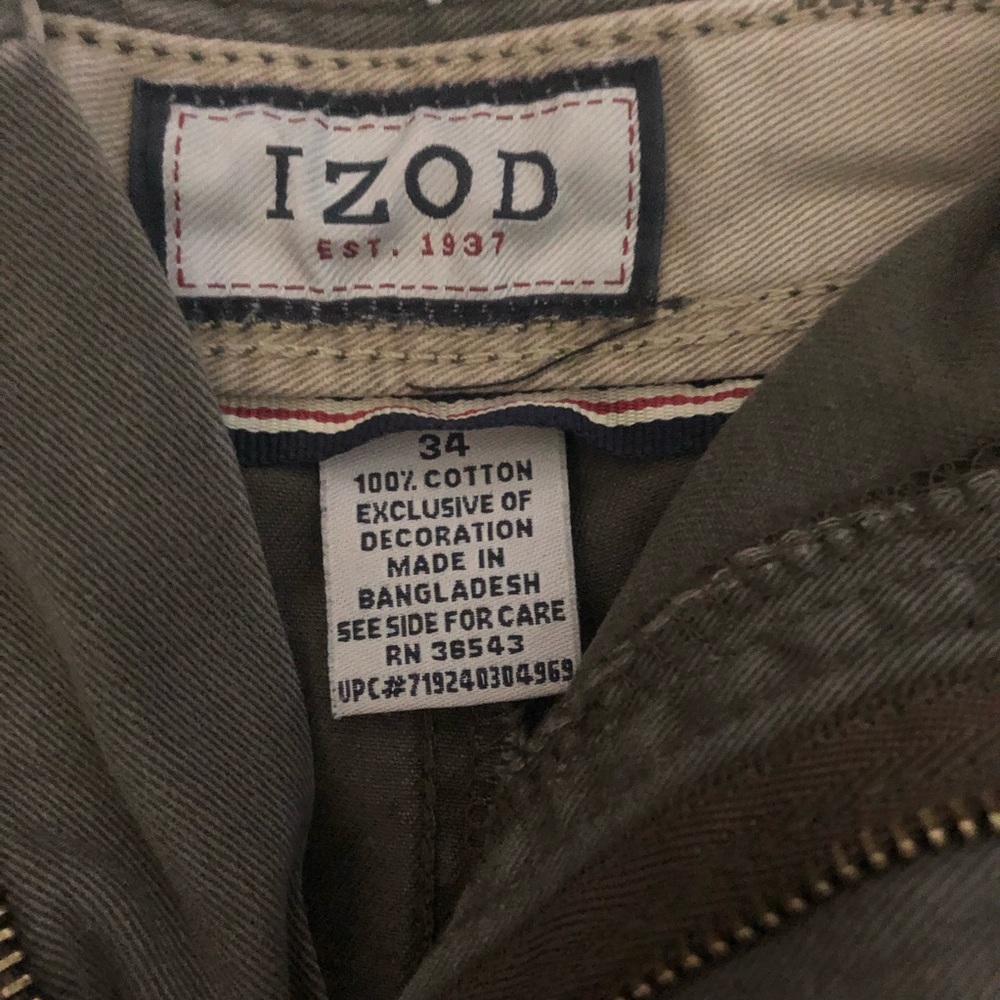 IZOD Cotton Cargo Shorts Sz 34 - Picture 7 of 9